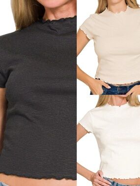 The “ Sweetheart “ Baby Tee With Lettuce Trim | Various